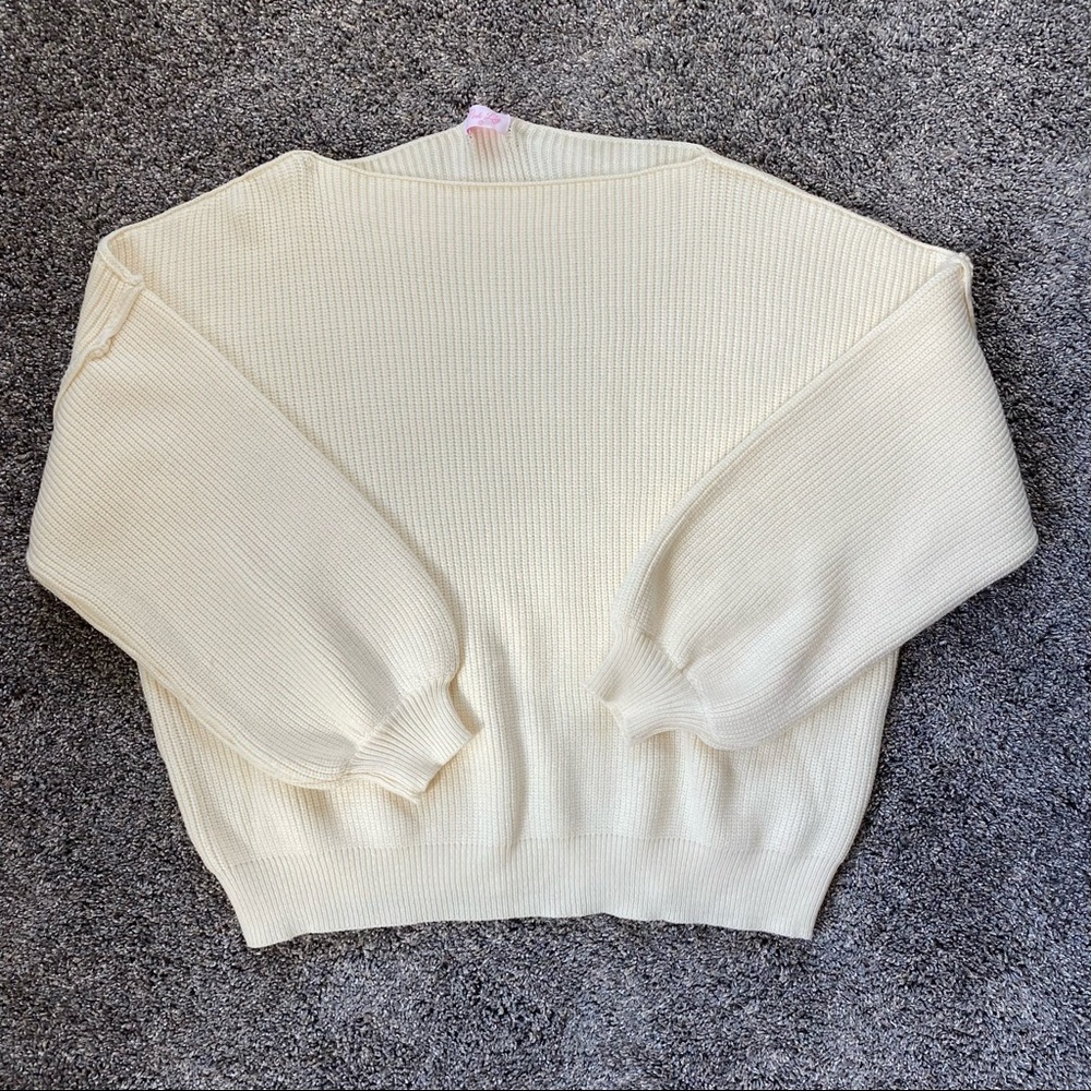 Pink Lily Cream Oversized Sweater Size S